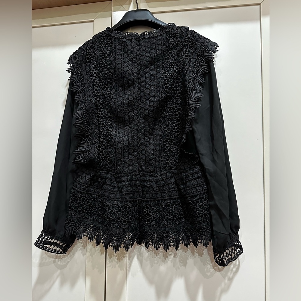 Allison New York black lace blouse from Neimanmarcus